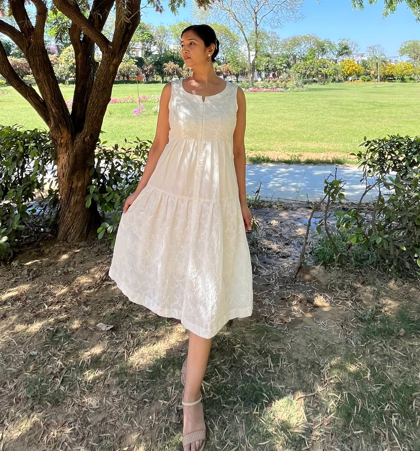 Cotton Long Flared Summer dress