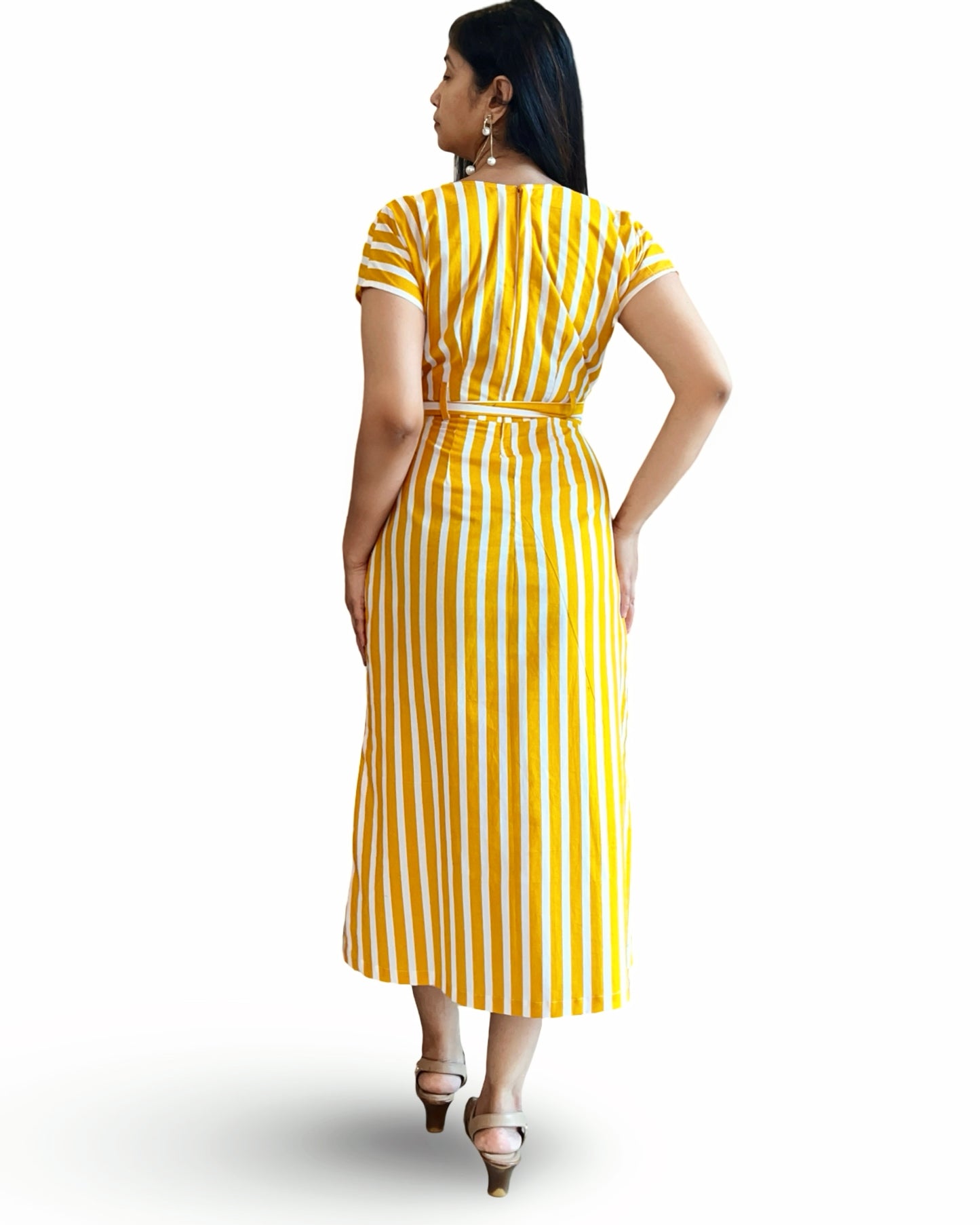 Sunshine Stripe cotton Wrap dress
