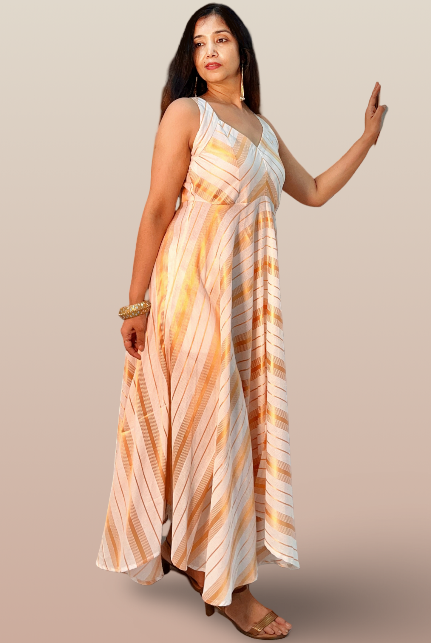 Cotton Long Elegant Indo-western style full flared tunic