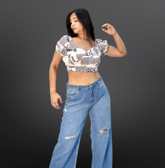 Printed Wrap Crop top
