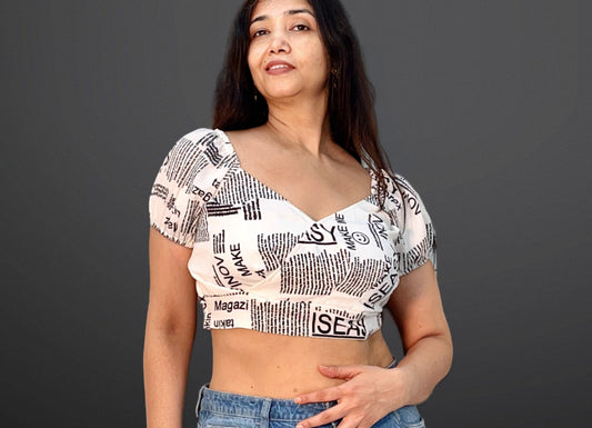 Printed Wrap Crop top