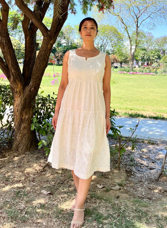 Cotton Long Flared Summer dress