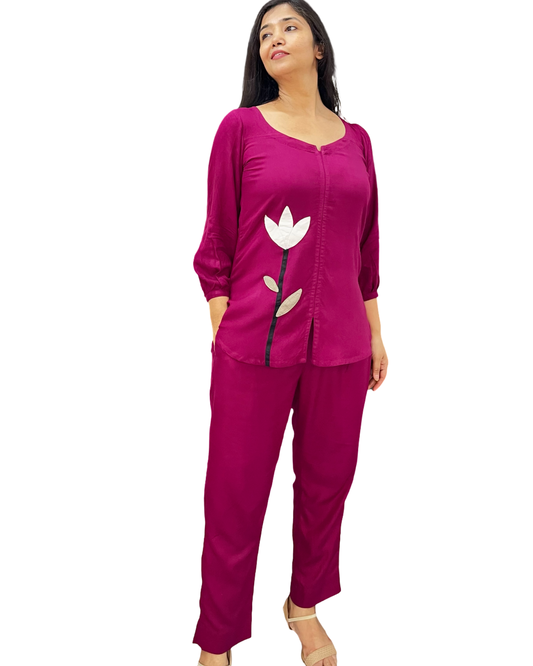 Trending Cotton Co-ord Set with aplique work