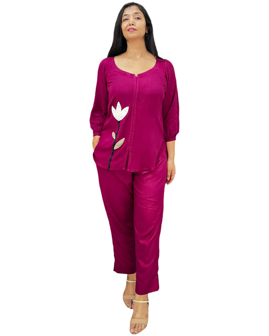 Trending Cotton Co-ord Set with aplique work