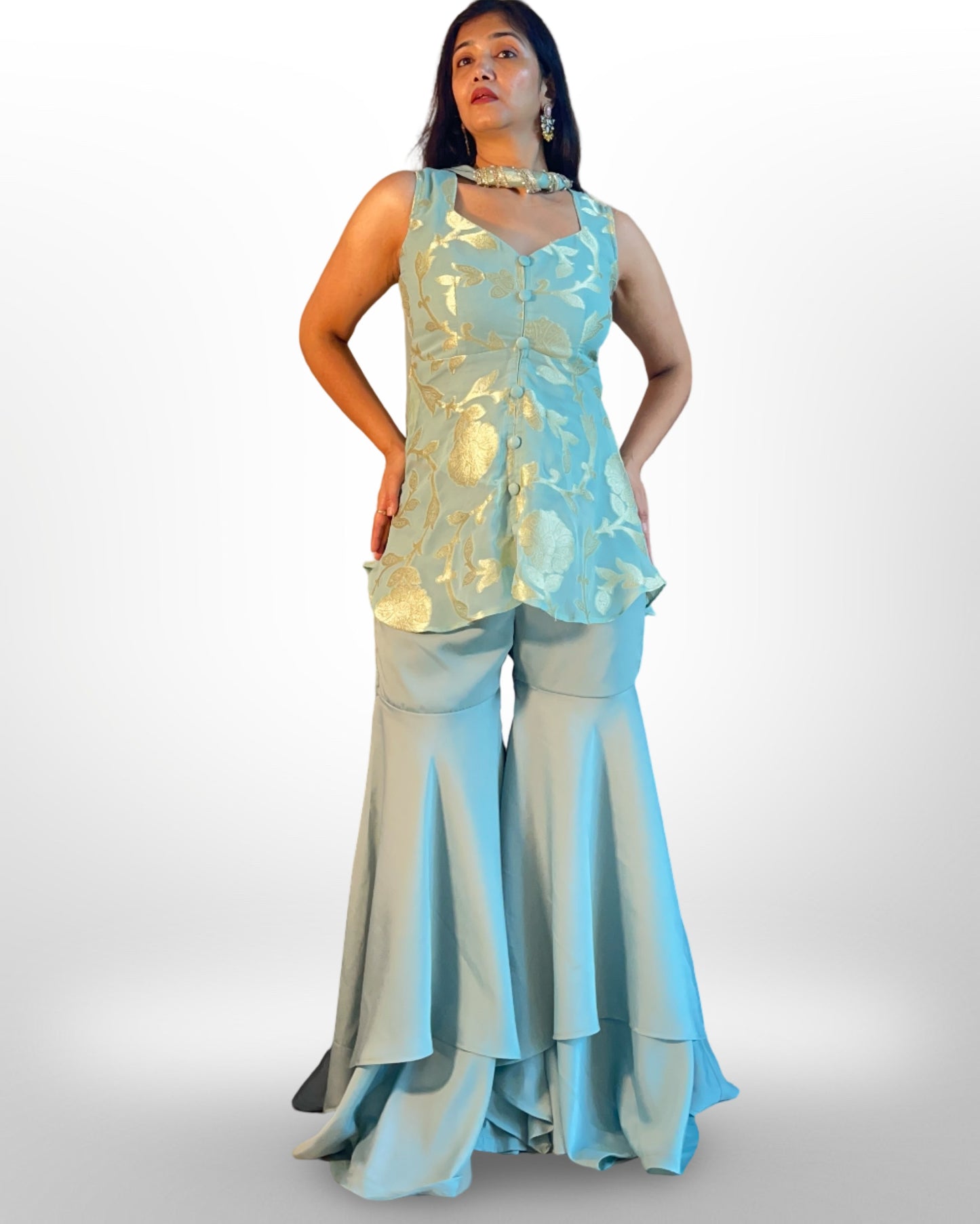 Garara pants with short tunic kurta